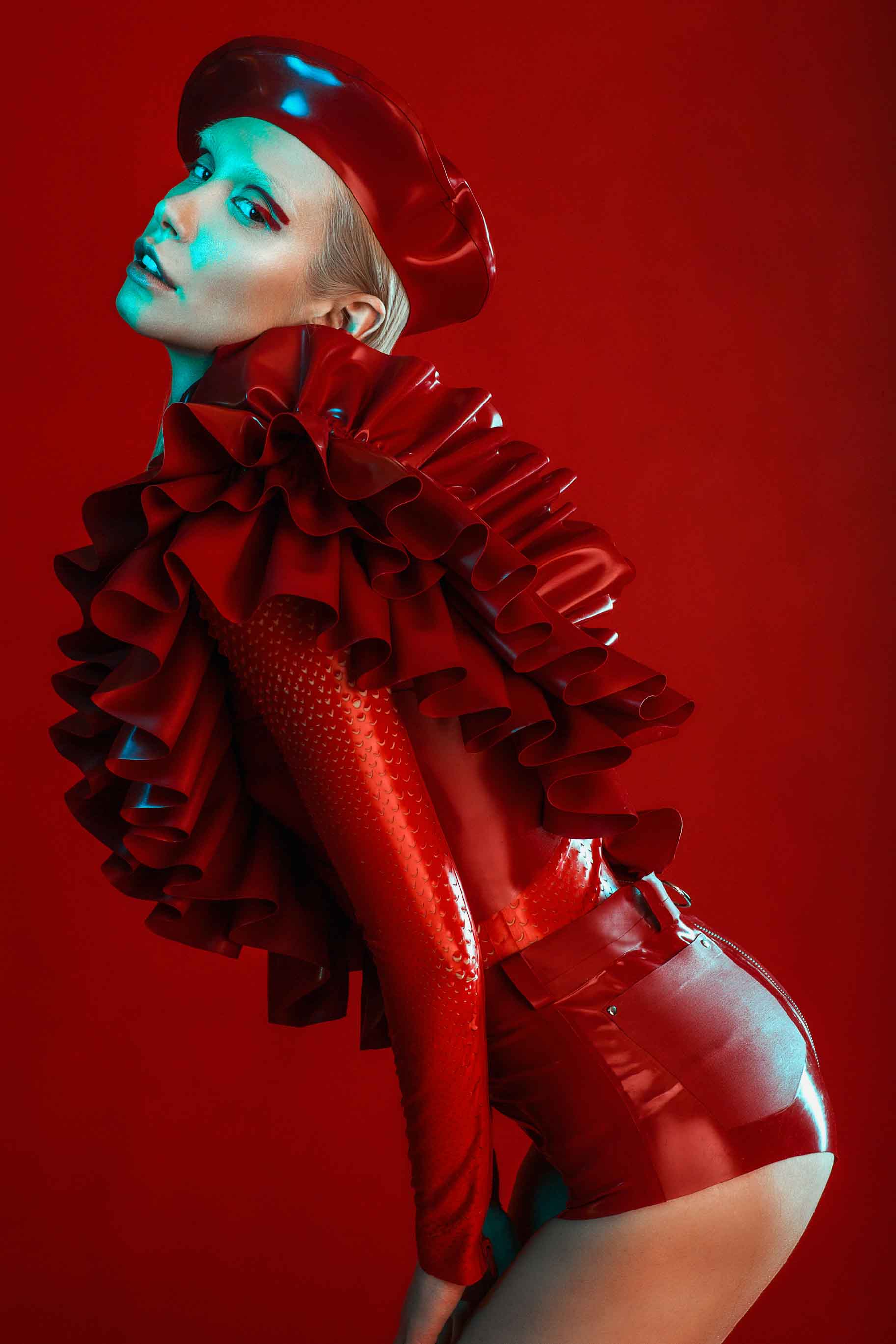 Cherry Blossom Latex Beret READY TO SHIP - Image 6